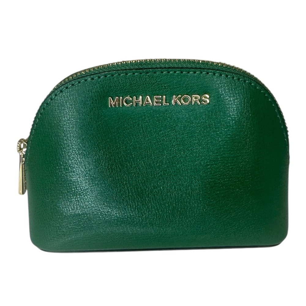 Michael Kors Emerald Leather Clutch Cosmetic Mini Bag